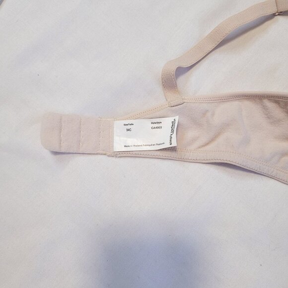 WARNER'S Neutral Nude Bra, Comfy Wireless Cream Bra, Size 34C - Picture 5 of 6